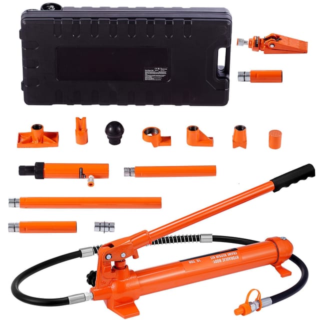10-tonnen-hydraulikheber-set, Tragbarer Heber Mit Pumpe Und 1,4 M Ölschlauch, Klappbares Fahrgestellreparaturwerkzeug Mit Aufbewahrungskoffer Für Auto, Garage, Baumaschinen (22046 Lbs)
