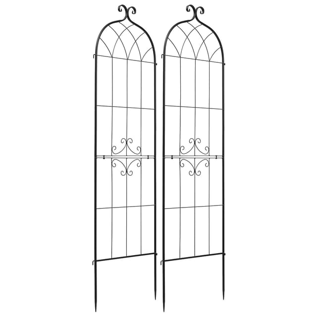 Kletterstütze Für Den Garten, 180 X 52,5 Cm, Rankgitter Für Rosen, 2er-set, Blumenrankgitter Mit Pulverbeschichteter Oberfläche Und Praktischem Verriegelungssystem, Stützen Für Blumen, Gemüse Und Rose