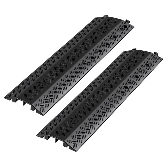 Kabelschutz Abnehmbar, Tragfähigkeit 7.938 Kg/achse, Robuste Kabelrampe, Bodenkabelabdeckung, Für Stark Frequentierte Bereiche, Innenräume, Wohnungen, Büros, Lagerhallen, 2er-set