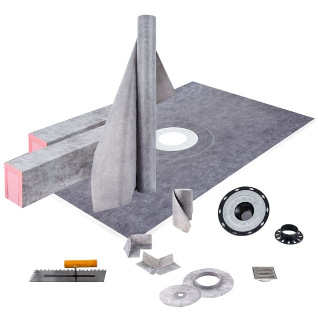 Duschschwellen-set 38" X 60", Wasserdichtes Steigrohr Mit 4" Pvc-zentralanschlussflansch, 4" Edelstahlrost, 2 Zuschneidbare Schwellen Und Kelle, Duschwannen-gefälle Für Badezimmer