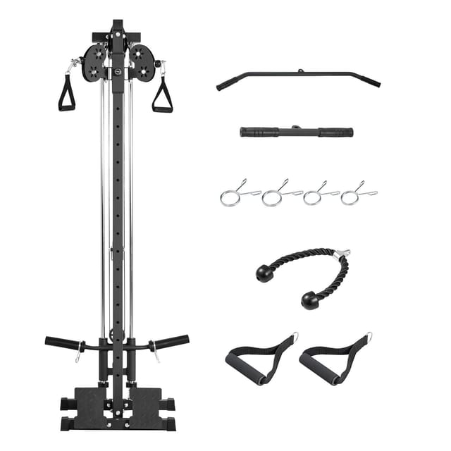 Lat Vertikal-seilzugmaschine, 3-in-1-seilzug Für Rudern, Heimtrainer-station Mit 18 Höhenverstellstufen, Wandmontage, 227 Kg Belastbarkeit Für Komplettes Training, Einseitiges Training