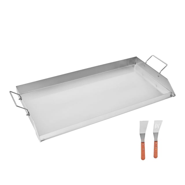 Edelstahl-grillplatte, 81 X 41 Cm, Universelle Rechteckige Grillplatte Für Gasgrills Und Teppanyaki-grills, Tragbares Kochgeschirr Mit Griff Für Camping, Grillpartys Und Familienfeste