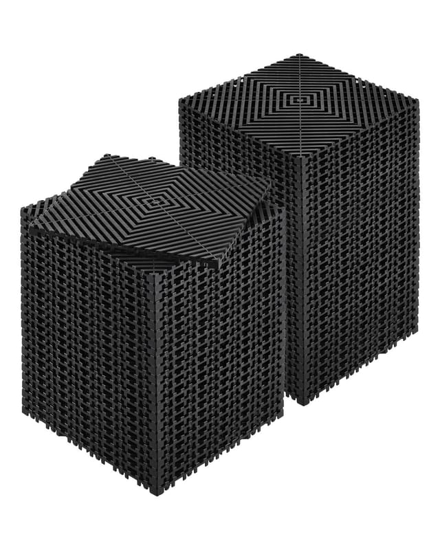 Ineinandergreifende Drainagematte 30 X 30 Cm, Packung Mit 55 Modularen Antirutschmatten Aus Schwarzem Pp, Drainagekissen Zum Zusammenbauen Für Dusche, Garage, Garten, Küche Und Außenbereich