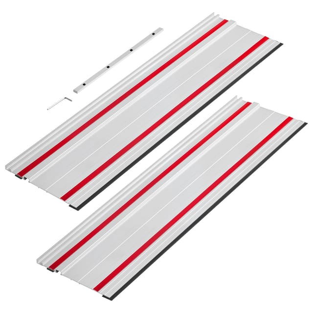 Führungsschienen Für Tauchsägen, 1397 Mm Schnittlänge, Set Mit 2 Stranggepressten Aluminiumschienen (698,5 Mm) Und 1 Verbindungsstück, Kompatibel Mit Makita, Festool Und Wen, Für Die Holzbearbeitung
