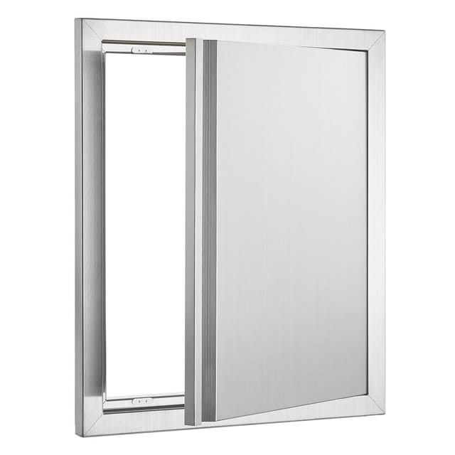 Grilltür 457 X 533 Mm, Einflügelig, Aus Edelstahl, Zur Vertikalen Wandmontage Mit Versenktem Griff, Für Grillinseln, Kochstationen Und Außenküchenschränke.