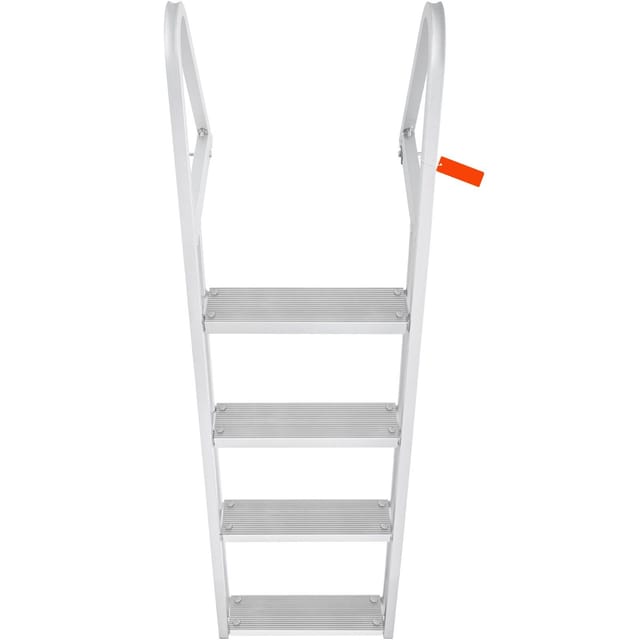 Abnehmbare 4-stufige Stegleiter Aus Aluminiumlegierung, Tragkraft 159 Kg, Für Pontonboote, Breite, Rutschfeste 10 Cm Stufen, Einfache Montage An Booten, Seen, Pools Und Zum Einsteigen Ins Wasser.