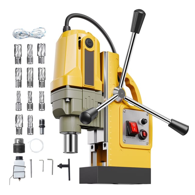 Magnetbohrmaschine (1400 W), Tragbare 40-mm-bohrmaschine, Elektrische Standbohrmaschine (12.500 N), 11 Kernbohrer, 800 U/min, Für Metall, Heimwerker- Und Industrieanwendungen