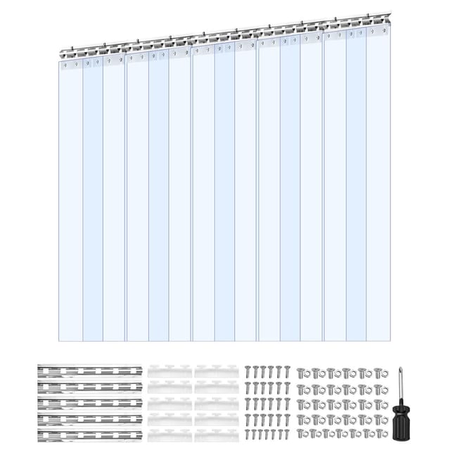 Transparente Pvc-vorhänge, 2,4 M Hoch X 1,5 M Breit X 2 Mm Dick, 10er-packung, Für Kühlräume, Glatte Und Wasserdichte Kunststoffstreifen Für Lagerhallen, Gefrierschränke Und Garagentore