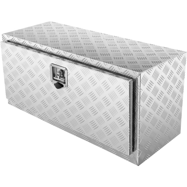 Lkw-aufbewahrungsbox (914 X 430 X 460 Mm), Verstärkte, Rutschfeste Aluminium-werkzeugkiste Mit Schloss Und Schlüsseln, Wasserdichte Box Für Anhänger, Transporter Und Nutzfahrzeuge Mit T-griff-verschlu