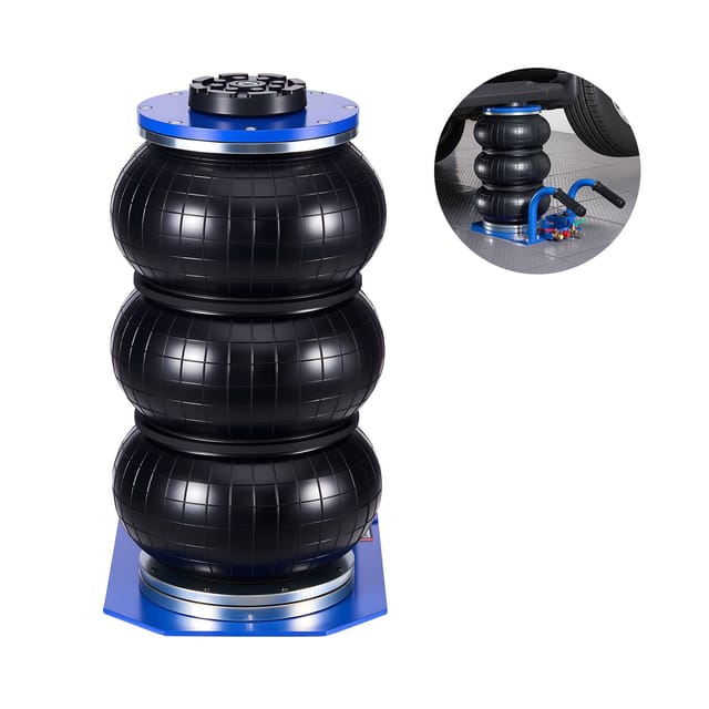 3-tonnen-druckluftheber Mit Dreifacher Dämpfung, Luftzylinder Mit Sechs Stahlrohren, Hubhöhe Bis Zu 450 Mm, 1-6 S, Kurze Griffe Und Gummiauflage Für Pkw, Suvs, Pickups, Reparatur Und Werkstatteinsatz