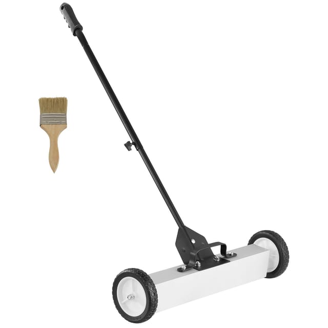 22,7 Kg Schwerer, Rollbarer Magnetbesen Mit Rädern, Magnetischer Nagelheber Zum Schieben, 74 Cm Rasensauger Mit Teleskopstiel – Ideal Für Die Einfache Reinigung Von Werkstatt, Garage Und Garten.