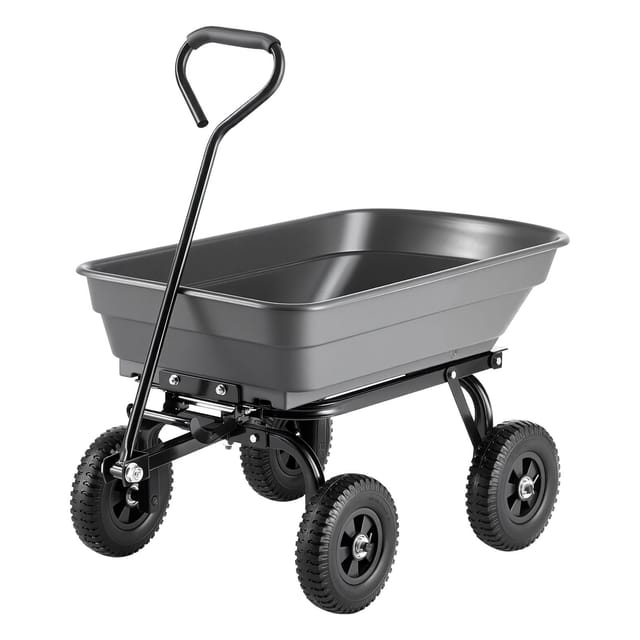 Kippbarer Gartenwagen, 181 Kg Polypropylen-anhänger, Gartenwagen Mit 90°-schnellkippmechanismus, 180°-schwenkrädern, 270°-flexiblen Drehlagern, Für Pflanzen, Erde Und Erntegut