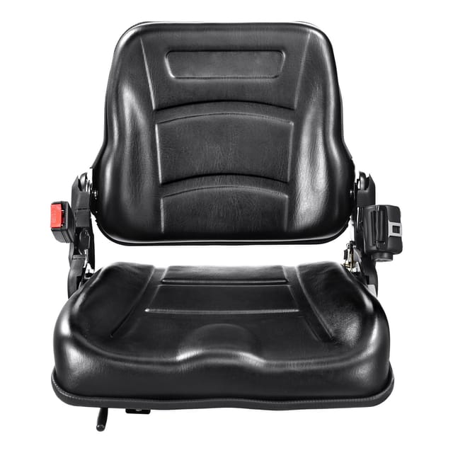 Universeller Gabelstaplersitz, Klappbarer Traktorsitz Mit Verstellbarer Rückenlehne, Schalter Und Einziehbarem Gurt, 16-34 Cm Befestigung Für Gabelstapler, Lader, Bagger