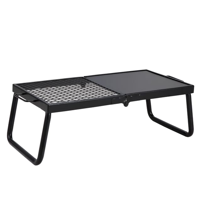 Klappbarer Lagerfeuergrill, Robuster Stahlgittergrill, 57 Cm, Tragbarer Campinggrill Für Feuerstellen, Holzfeuer-kochgeschirr Mit Beinen Und Tragetasche, Grillständer Für Offenes Feuer Im Freien