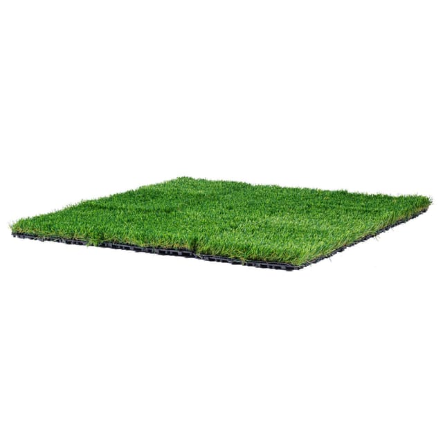 Kunstrasenfliesen Mit Klicksystem, 18er-pack, 305 X 305 Mm, Selbstentwässernde Kunstrasenmatte, Dekorativer Bodenbelag, Ideal Für Innen- Und Außeneingänge, Hunde-fußmatte