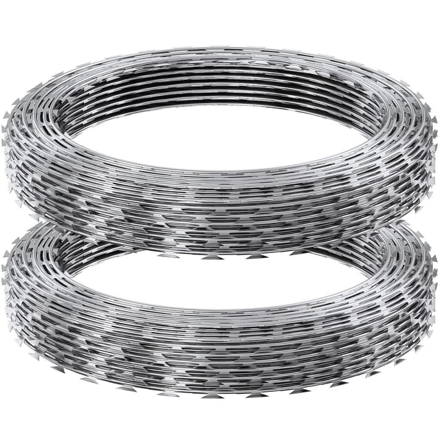 Stacheldraht, 30 M Schneiddraht, 2 Rollen Stacheldrahtzaun, Verzinktes Stacheldrahtband Für Garten Und Zaun
