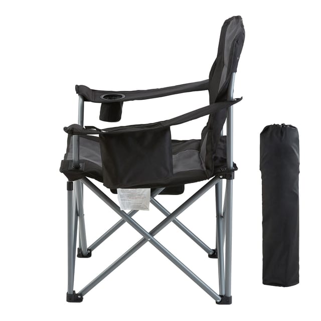 Extra Breite Campingstühle, Verstärkte Tragkraft Bis 204 Kg, Tragbares Falt-design Mit Gepolsterter Rücken- Und Armlehnen, Getränkehalter Und Seitentasche, Isolierte Tasche, Tragetasche Für Outdoor-ak