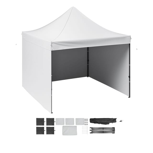 Faltbares Outdoor-zelt 304,8 X 304,8 Cm Mit Wänden Und Tasche, Weiß