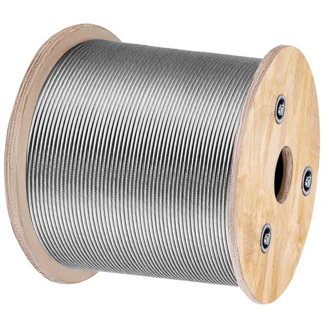 T316 3,2 Mm 7x7 Edelstahlseil, 15240 Cm Drahtseil Für Diy-terrassengeländer Und Balustraden