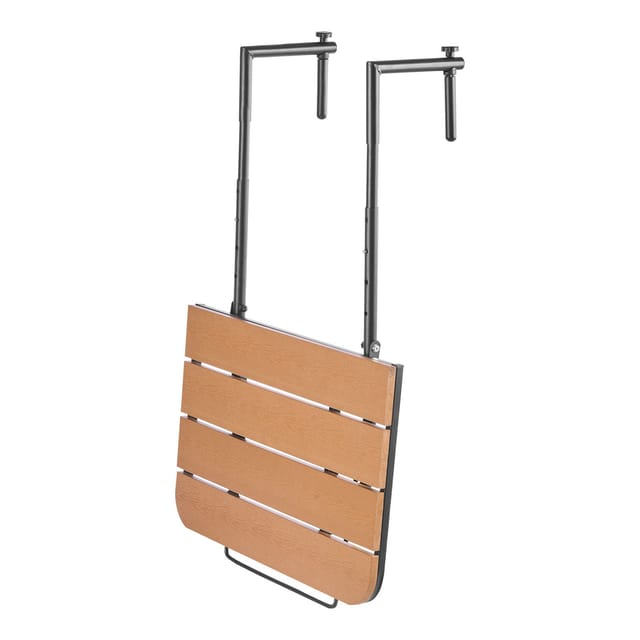 Hängender Balkontisch, 64 X 61 Cm, Klapptisch Für Geländer, Outdoor-bartisch Für Handläufe, 4-fach Höhenverstellbar, Geeignet Für Geländer Von 2,5 Bis 21 Cm, Serviertisch Für Terrasse Und Balkon