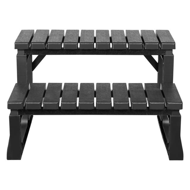 Spa-treppe, 2-stufige Außentreppe Für Whirlpools, 599,5 Mm Breite Pp-leiter Für Aufstell- Und Aufblasbare Pools, Tragkraft 145,2 Kg, Vielseitig Einsetzbar Für Terrassen, Patios, Balkone Und Wohnmobile