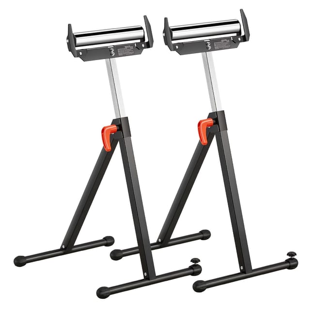 Klappbare Rollenstützen, 2er-set, Tragkraft 113 Kg, Höhenverstellbar 686–1092 Mm, Polierter Stahlkopf Und Seitenführungen, Für Den Harten Einsatz Geeignet