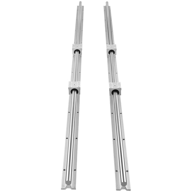 Linearführungsschienen-set, Sbr16 1500 Mm, Bestehend Aus 2 Sbr16-schienen (1500 Mm) Und 4 Sbr16uu-gleitblöcken, Linearführungs- Und Lagersatz Für Automatisierte Maschinen, Heimwerkerprojekte Und Cnc-f