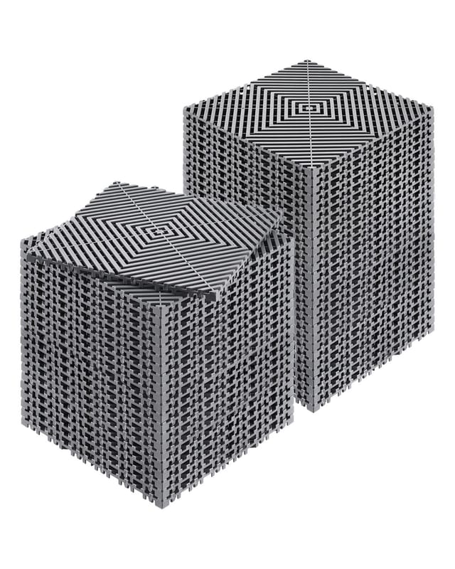 Ineinandergreifende Drainagematte 30 X 30 Cm, 50er-packung, Modulare, Rutschfeste Matten Aus Grauem Pp, Drainagekissen Zum Zusammenbauen Für Dusche, Garage, Garten, Küche Und Außenbereich
