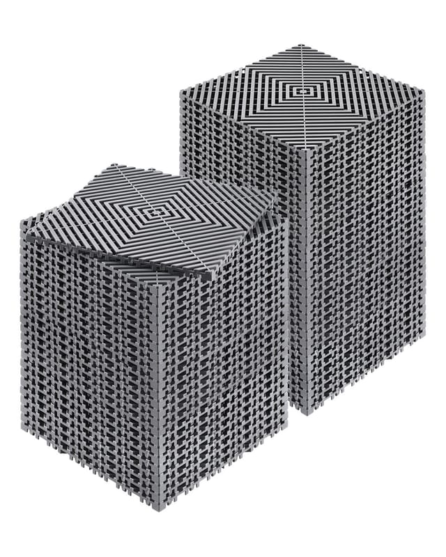 Ineinandergreifende Drainagematte 30 X 30 Cm, Packung Mit 55 Modularen Antirutschmatten Aus Grauem Pp, Zum Einklipsen Für Dusche, Garage, Garten, Küche Und Außenbereich