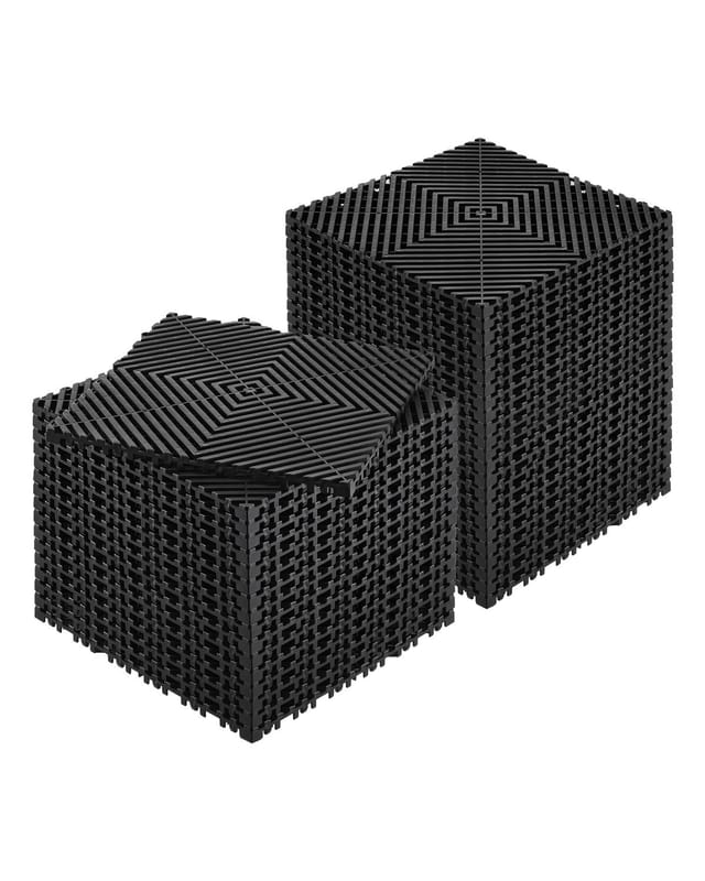 Ineinandergreifende Drainagematte, 30 X 30 Cm, Packung Mit 40 Modularen, Rutschfesten Fliesen Aus Schwarzem Pp, Drainagematte Für Dusche, Garage, Garten, Küche Und Außenbereich