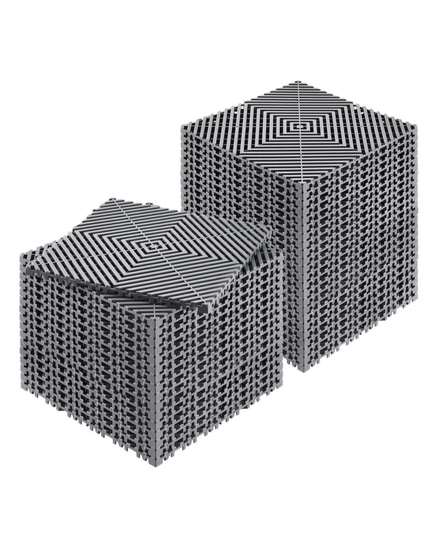 Ineinandergreifende Drainagematte 30 X 30 Cm, 40er-packung, Modulare Antirutschmatten Aus Grauem Pp, Drainagematte Für Dusche, Garage, Garten, Küche Und Außenbereich