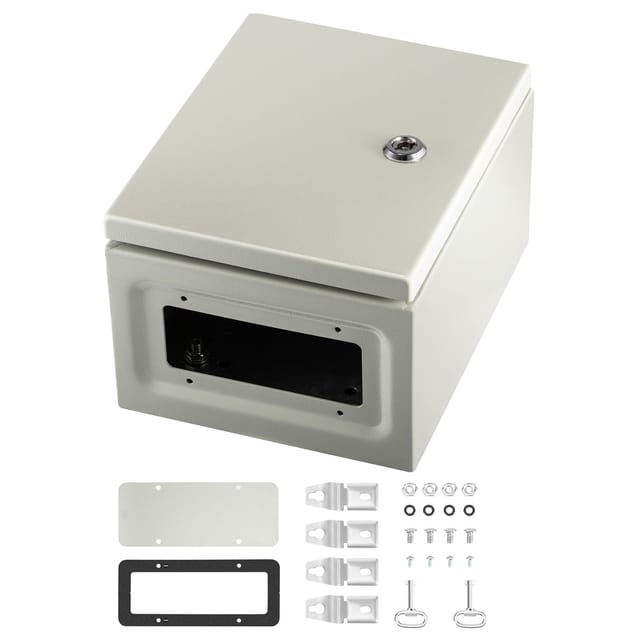 Nema 4x Stahl-elektroinstallationsgehäuse 25 X 20 X 15 Cm, Ip66 Wasserdichtes Gehäuse Für Den Innen- Und Außenbereich, Anschlussdose Mit Montageplatte