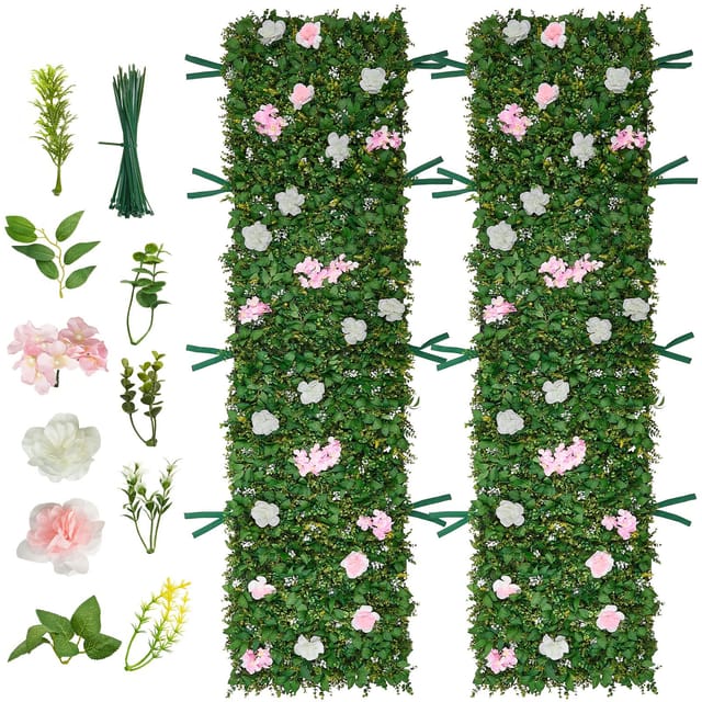 Luxuriöse Künstliche Blumenwand, 2er-set (61 X 243,8 Cm), Beeindruckende 3d-seidentapete, Haustierfreundlich, Einfach Zu Montieren, Blumenwand Für Hochzeiten, Events, Partys Und Als Dekoration Für Ihr