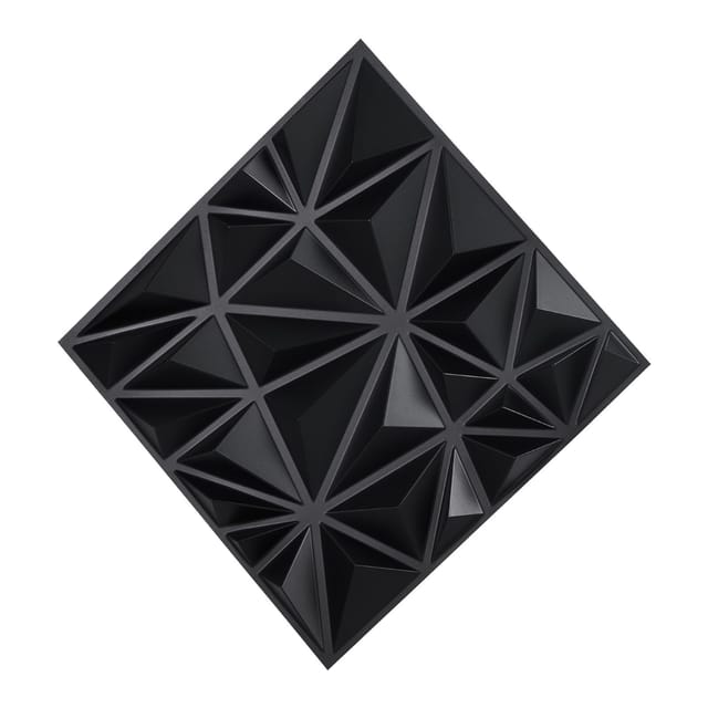 3d-wandverkleidung, Set Mit 33 Pvc-fliesen (30 X 30 Cm), Rautenmuster, 2,97 M² Deckfläche, Innenwanddekoration Für Decke, Schlafzimmer, Wohnzimmer Und Spielzimmer, Mattschwarz