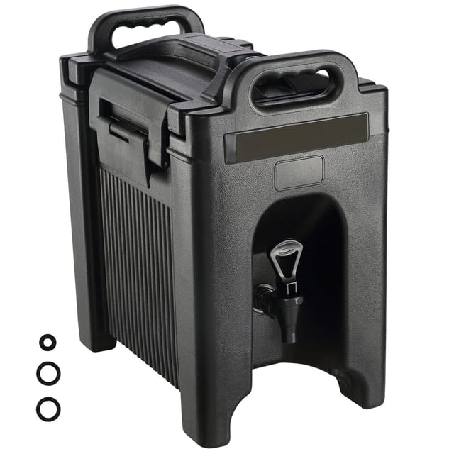 Isolierter Getränkespender (9,5 L) Mit Heiß- Und Kaltgetränkefunktion Aus Lebensmittelechtem Ldpe, Perforierter Thermosbehälter Mit 2,3 Cm Pu-beschichtung Und 2-wege-zapfhahn, Für Restaurants Und Getr