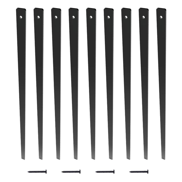 Treppengeländer Aus Metall, 38" X 1" Flache, Dekorative Geländerstäbe Aus Aluminiumlegierung, Set Mit 72 Terrassengeländern Inklusive Schrauben, Klassisches, Hohles, Seidenmattes, Schwarz Pulverbeschi