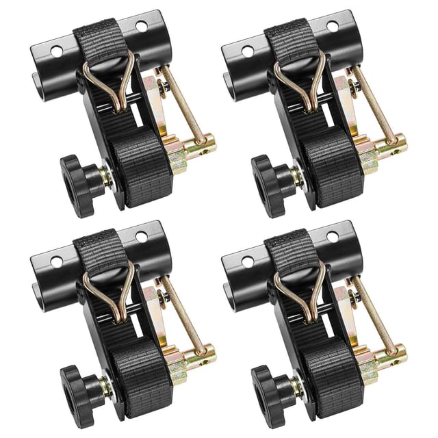 Ratschengurte Für Dachgepäckträger, Schwarze Runde Rohrhalterung 47,6-50,8 Mm, Schwarze Gurte 38 Mm X 2,25 M Mit Doppelten J-haken, Hohe Traglast 226,8 Kg, Ladungssicherungsschnalle (4er-set)