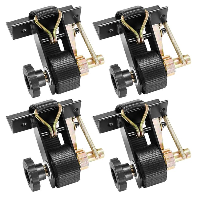 Zurrgurte Für Dachgepäckträger, Schwarze Vierkantrohrbefestigung, 38 Mm X 2,25 M, Mit Doppelten J-haken, 226,8 Kg, Hochbelastbare Ladungsgurte Mit Verriegelungsschnalle (4er-set)