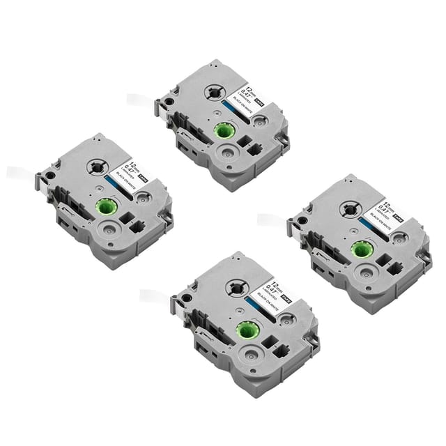 Etikettenband, 4er-pack, 12 Mm, Schwarz Auf Weiß, Nachfüllpackung Kompatibel Mit Verschiedenen Brother P-touch-modellen, Strapazierfähig Und Langlebig, Ersatz Für Letra Tag Tze-231