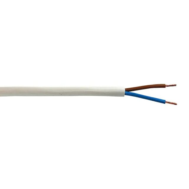 Schlauchleitung H03vv-f 2 X 0,75 - 10 Meter Weiß Gummileitung Leitung Kabel