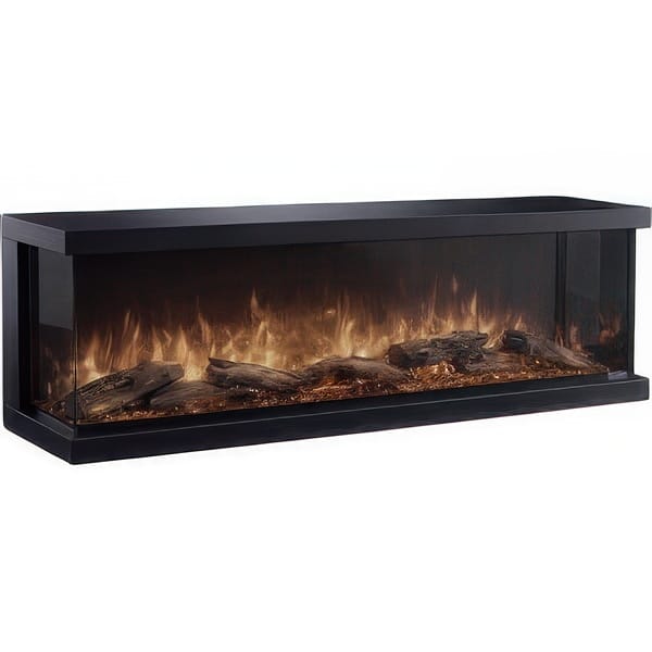 Camino Elettrico Trifacciale Modulare 160 X 29,8 X H 50,6 Cm 1600 W Con Fiamma Led