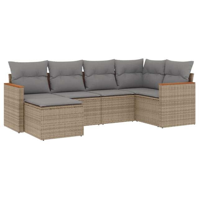 Maison Exclusive - 6-tlg. Garten-sofagarnitur Mit Kissen Beige-mi