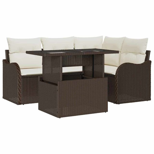 Maison Exclusive - Outdoortisch-set 5 Stk. Braun Poly Rattan