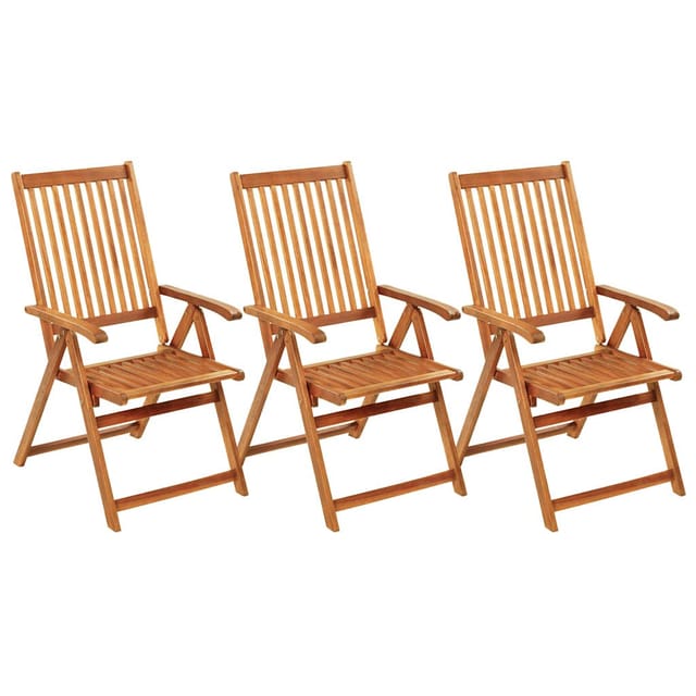 Maison Exclusive - Klappstühle 3 Stk. Mit Auflagen Massivholz Aka