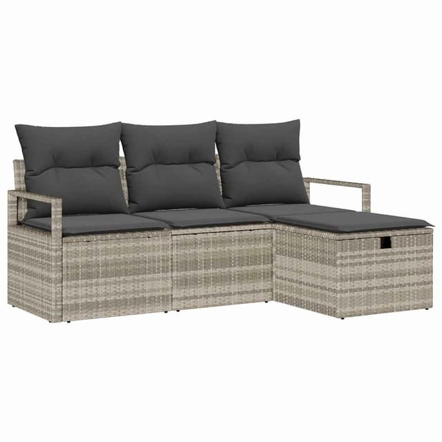 Maison Exclusive - Sofa Set 4 Stk. 4-sitzanzahl Hellgrau Poly-rat