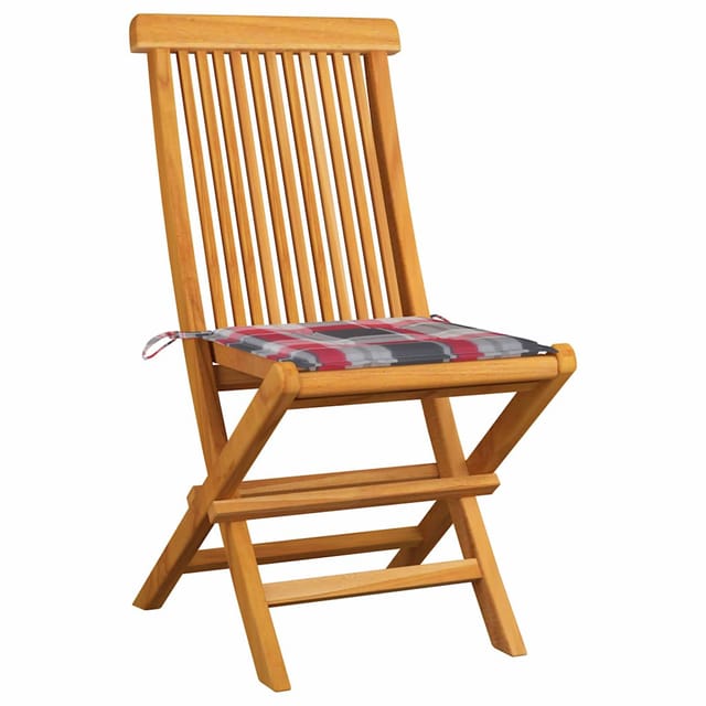 Maison Exclusive - Klappstühle Mit Kissen 6 Stk. Rot Karomuster M