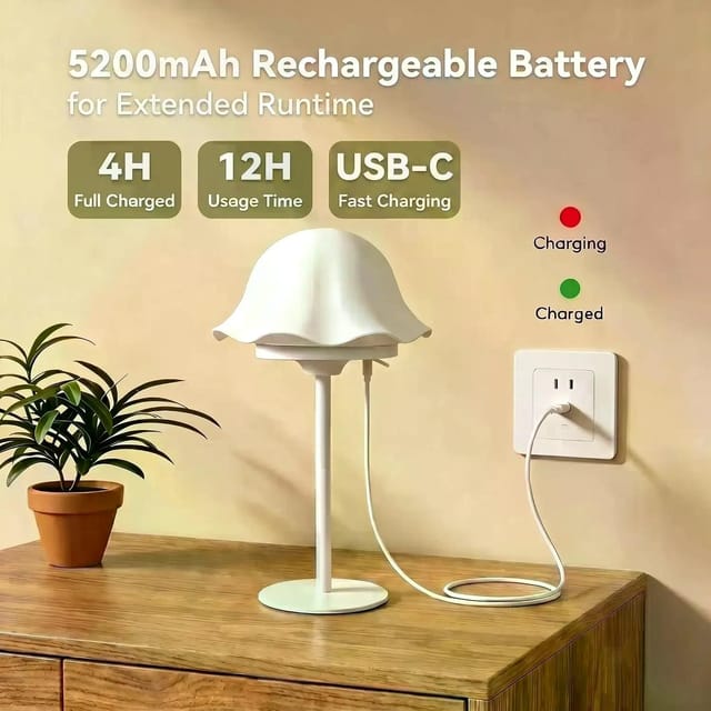 Lampe De Douche Rgb À Effet Vague, Lampe De Table Étanche, Rechargeable Usb-c, Minuterie, Télécommande, Lumière Douce