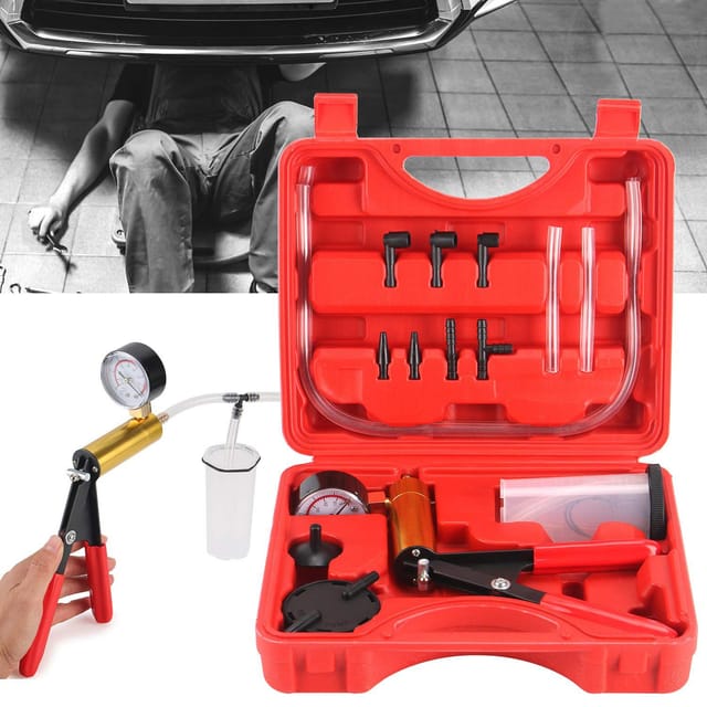 Jeu De Purge De Freins 2 En 1 Avec Pompe À Main Et Valise, Freins Et Embrayage, Purge Propre Et Rapide En Atelier Mécanique