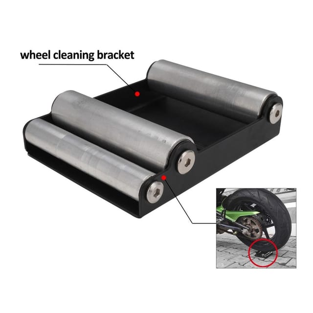 Support De Nettoyage De Roue Moto Avec Jeu De Brosses, Pneus, Chaîne, Jantes Et Carénages, Moto Propre Et Brillante