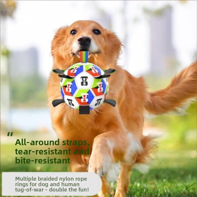 Ballon De Foot Pour Chien Avec Sangles, Jeu De Traction Pour Chiot Et Grand Chien, Résistant Et Solide Aux Morsures